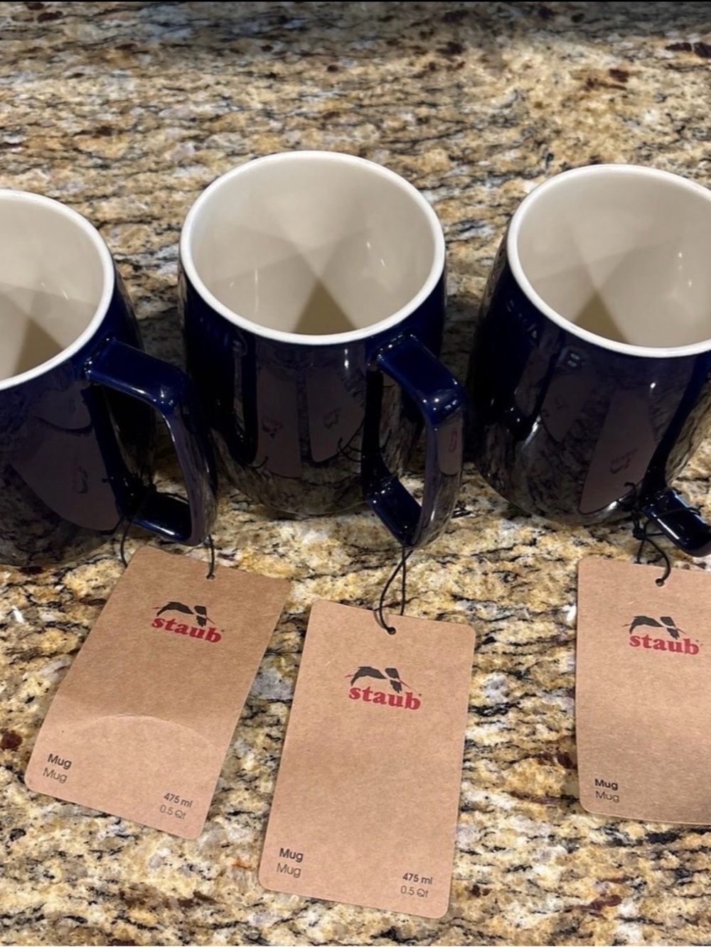 Staub Dark Blue Ceramic Mugs - Set of 3 - Picture 4 of 8